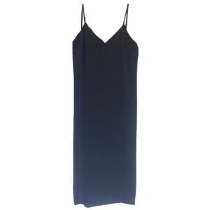 A New Day Satan Slip Dress Size M Black Spaghetti Straps Effortless Versatile